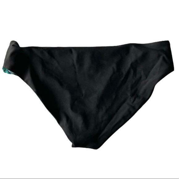 Heat Swimwear Miami Palms Black with Aqua Loop Sides Bikini Bottom Size Large - Picture 6 of 8